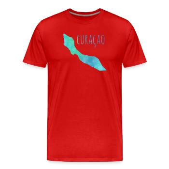 Curacao - Men's Premium Organic T-Shirt - red - Front - Damien (186cm)