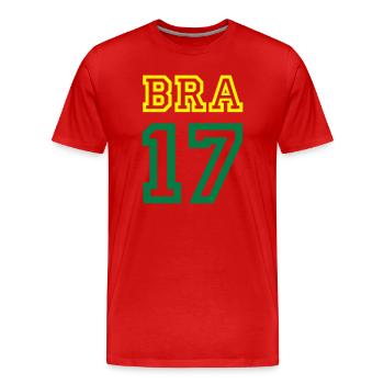 BRASILIEN 2017 Brazil - Männer Premium Bio T-Shirt - Rot - Vorne - Damien (186cm)
