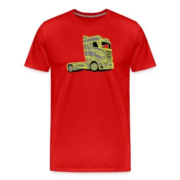 Camion V8 Super R1000 Vabis - T-shirt bio Premium Homme - rouge - Devant - Damien (186cm)