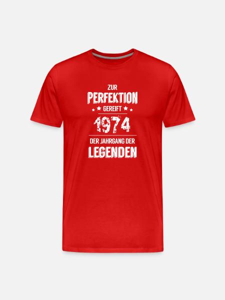 Legenden 1974 - Männer Premium Bio T-Shirt - Rot
