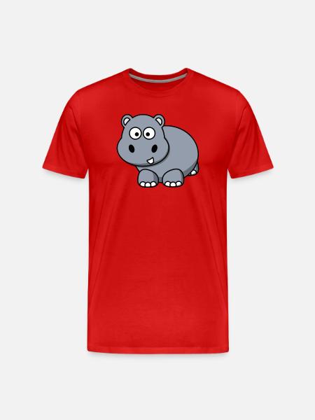 Hippo Happy Hippo comic style for children - Men's Premium Organic T-Shirt - red