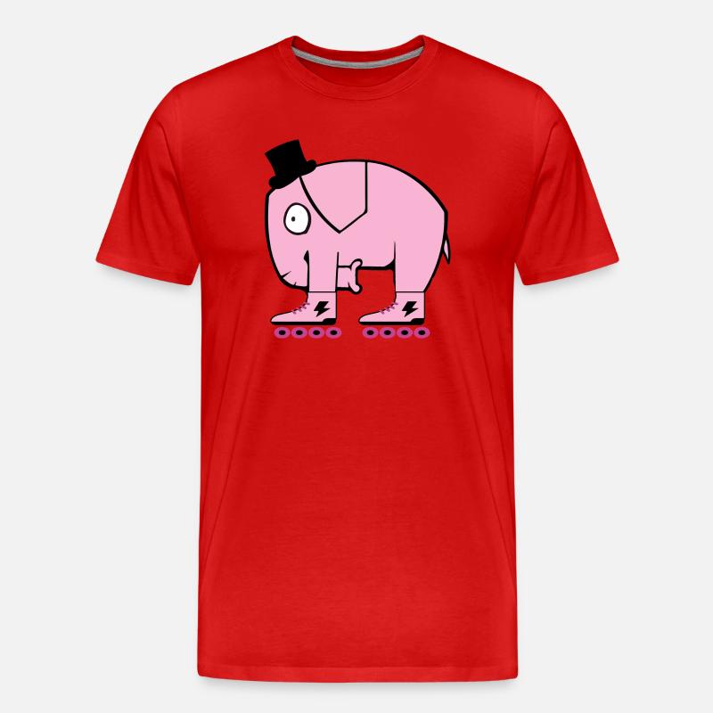Pinker Elefant - Männer Premium Bio T-Shirt - Rot