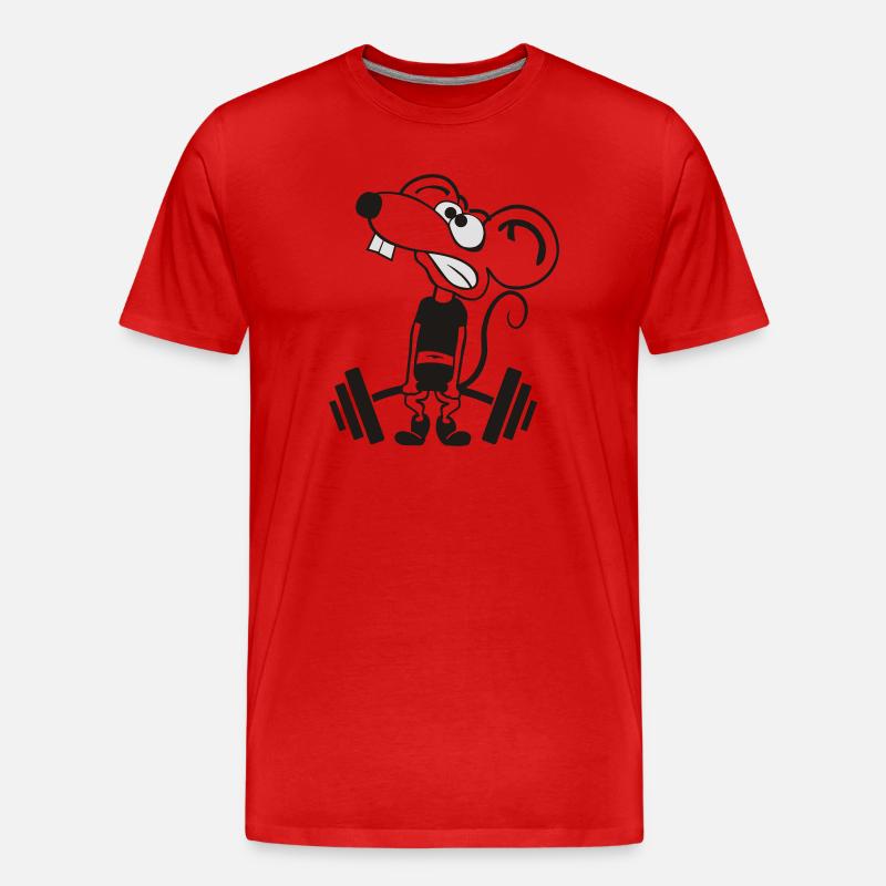 Pump Maus kontur 2c - Männer Premium Bio T-Shirt - Rot