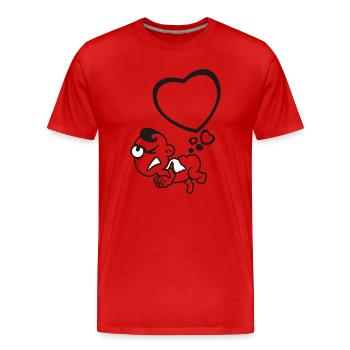 Engel Herzen pupsen 2c - Männer Premium Bio T-Shirt - Rot - Vorne - Damien (186cm)