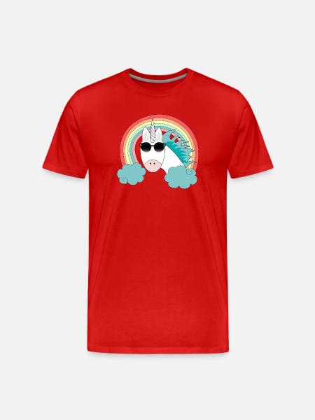 Unicorn&Sunglasses - Men's Premium Organic T-Shirt - red