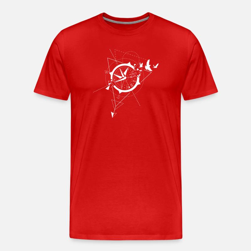 Kompass - Männer Premium Bio T-Shirt - Rot