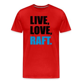 rafting - Men's Premium Organic T-Shirt - red - Front - Damien (186cm)
