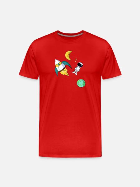 space - Men's Premium Organic T-Shirt - red
