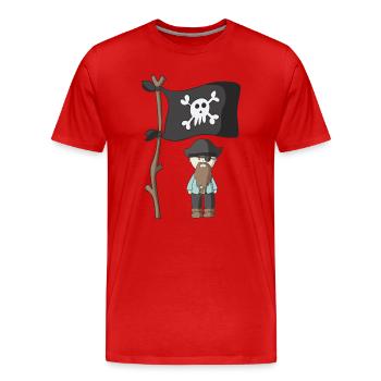 Pirat - Männer Premium Bio T-Shirt - Rot - Vorne - Damien (186cm)