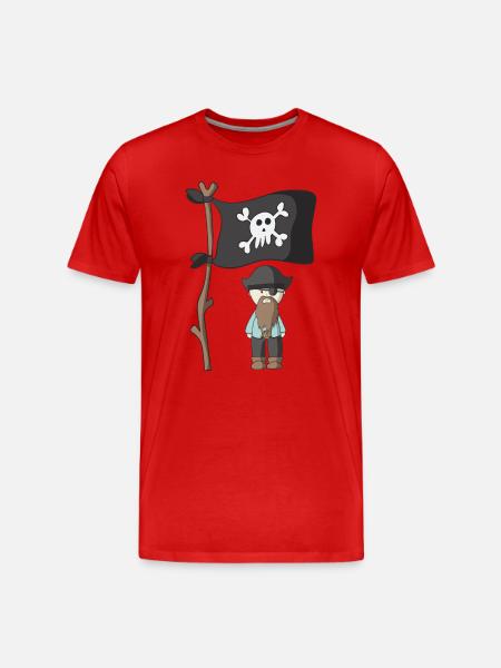 Pirat - Männer Premium Bio T-Shirt - Rot