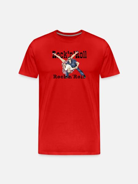 Rock and Roll - Männer Premium Bio T-Shirt - Rot