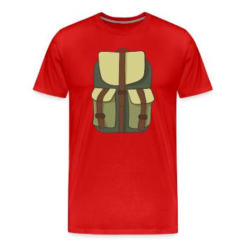 Rucksack - Männer Premium Bio T-Shirt - Rot - Vorne - Damien (186cm)
