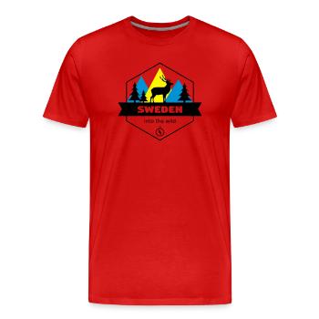 Schweden in die Wildnis - Männer Premium Bio T-Shirt - Rot - Vorne - Damien (186cm)