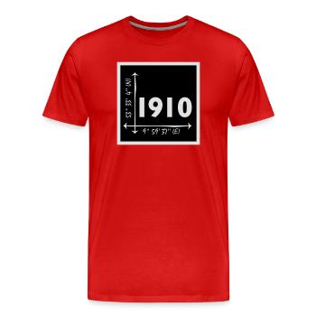 St. Pauli - Männer Premium Bio T-Shirt - Rot - Vorne - Damien (186cm)