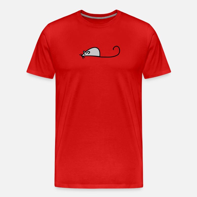 Maus - Männer Premium Bio T-Shirt - Rot
