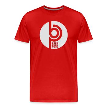 Beer Pong Circle - Men's Premium Organic T-Shirt - red - Front - Damien (186cm)