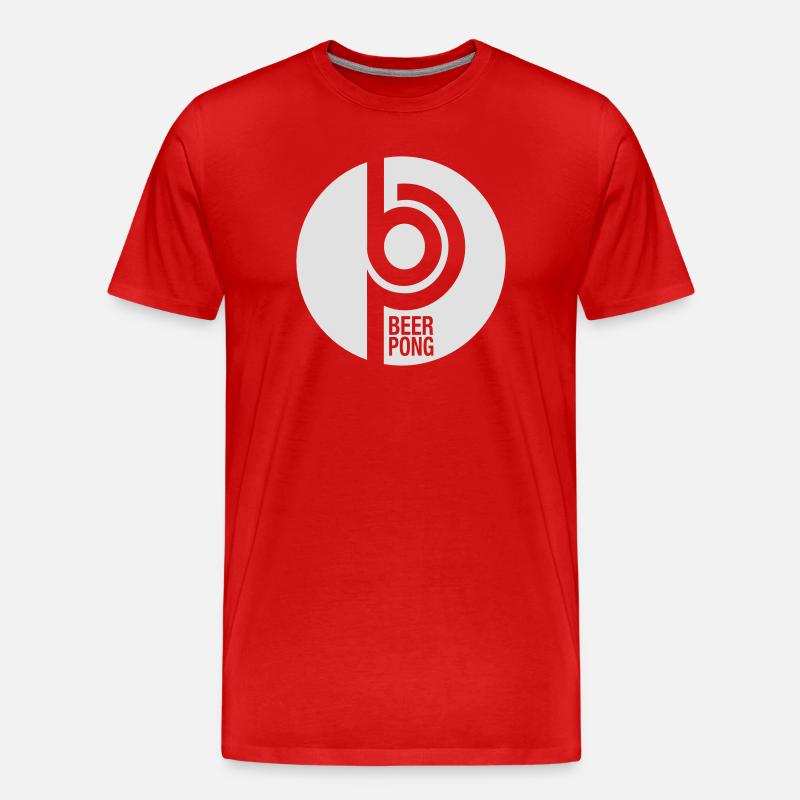 Beer Pong Kreis - Männer Premium Bio T-Shirt - Rot