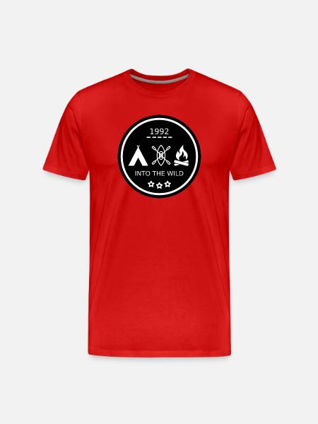 Into the Wild Badge Design - Men's Premium Organic T-Shirt - red