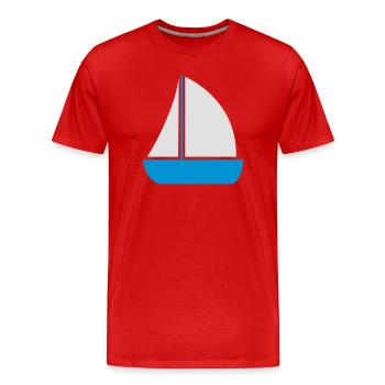 bateau à voile - T-shirt bio Premium Homme - rouge - Devant - Damien (186cm)