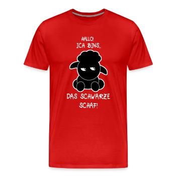 Das schwarze Schaf - Männer Premium Bio T-Shirt - Rot - Vorne - Damien (186cm)