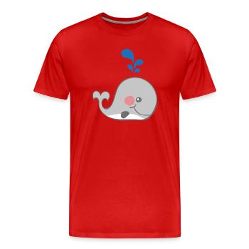 Wal - Männer Premium Bio T-Shirt - Rot - Vorne - Damien (186cm)