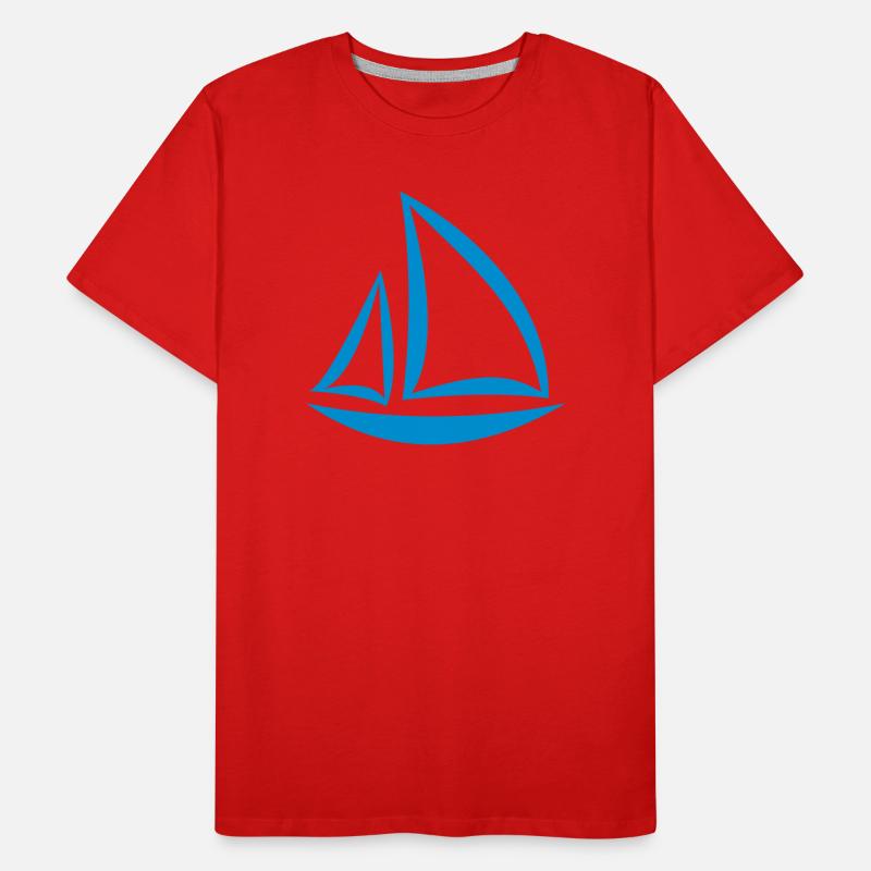 Segelboot Männer Premium Bio T-Shirt