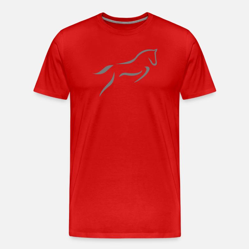 6061912 121413216 Springpferd - Männer Premium Bio T-Shirt - Rot