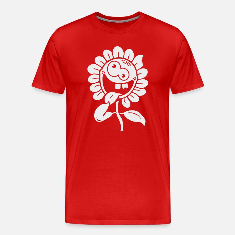 crazy flower negative 1c - Männer Premium Bio T-Shirt - Rot