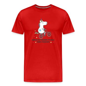 french unicorn - Männer Premium Bio T-Shirt - Rot - Vorne - Damien (186cm)