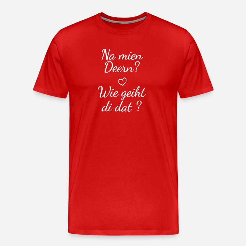 na mien deern - Männer Premium Bio T-Shirt - Rot