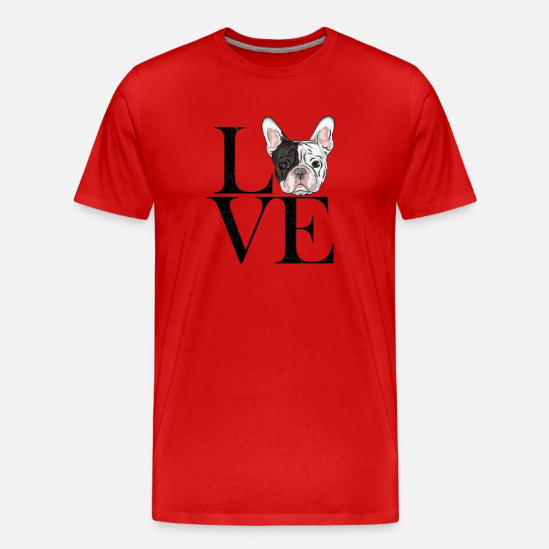 franz Bulldogge black - Männer Premium Bio T-Shirt - Rot