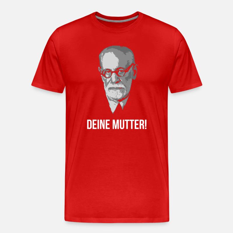 Sigmund Freud Deine Mutter Spruch - Männer Premium Bio T-Shirt - Rot