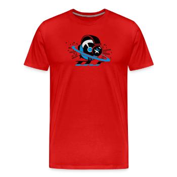DJ- Plattenpult mit Kopfhörer und Equalizer - Männer Premium Bio T-Shirt - Rot - Vorne - Damien (186cm)
