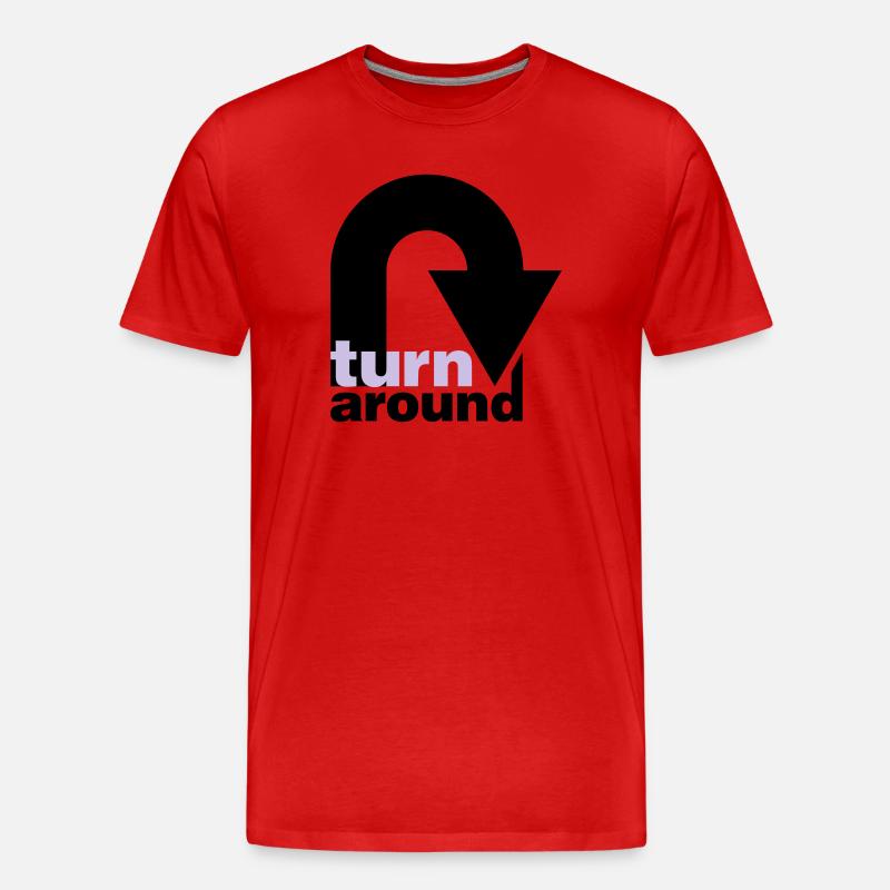 turn around | undrehen | arrow | pfeil - T-shirt bio Premium Homme - rouge