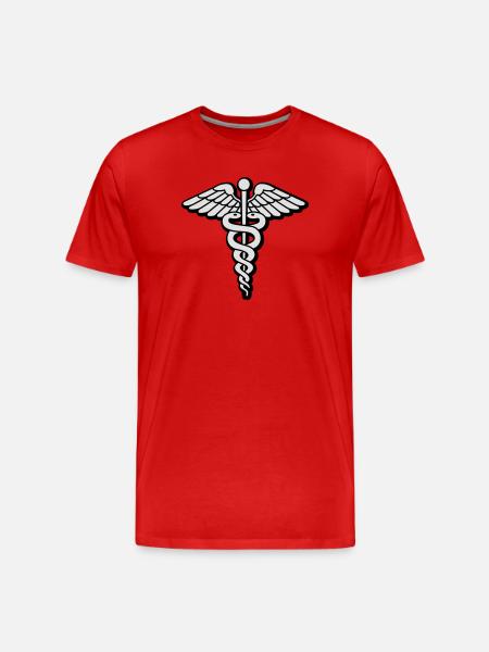 Geneeskunde zegel - Mannen premium biologisch T-shirt - rood