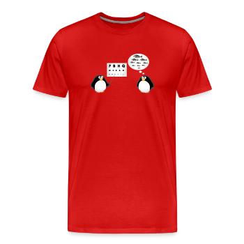 Pinguin Seh Test - Augenarzt - Männer Premium Bio T-Shirt - Rot - Vorne - Damien (186cm)