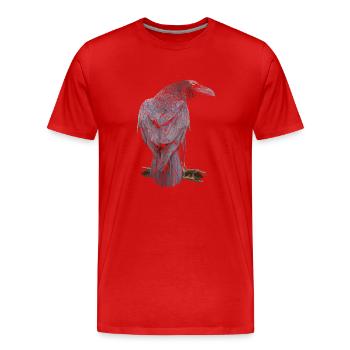 Rabe - Männer Premium Bio T-Shirt - Rot - Vorne - Damien (186cm)