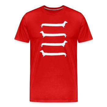 Dackel Leiter - Männer Premium Bio T-Shirt - Rot - Vorne - Damien (186cm)