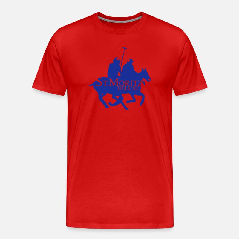 St-Moritz-Motiv 1 - Männer Premium Bio T-Shirt - Rot