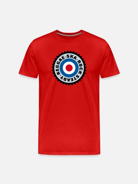 Ska, Rock Steady, Reggae Mod Target - Männer Premium Bio T-Shirt - Rot