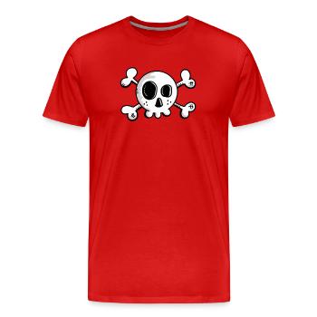 Small skull with crossed bones - Men's Premium Organic T-Shirt - red - Front - Damien (186cm)