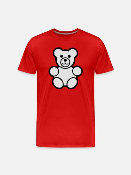 Cute teddy bear - Men's Premium Organic T-Shirt - red