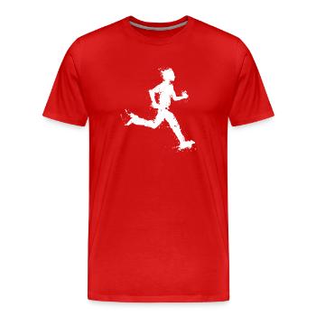 Running man - running man - marathon - Men's Premium Organic T-Shirt - red - Front - Damien (186cm)