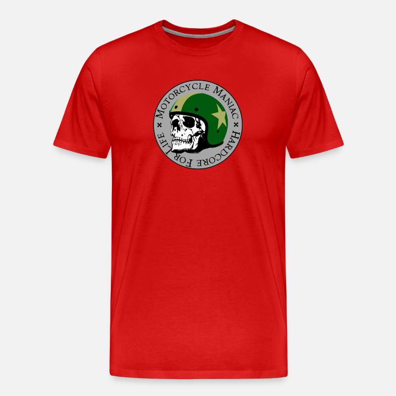 Motorcycle Maniac - Männer Premium Bio T-Shirt - Rot