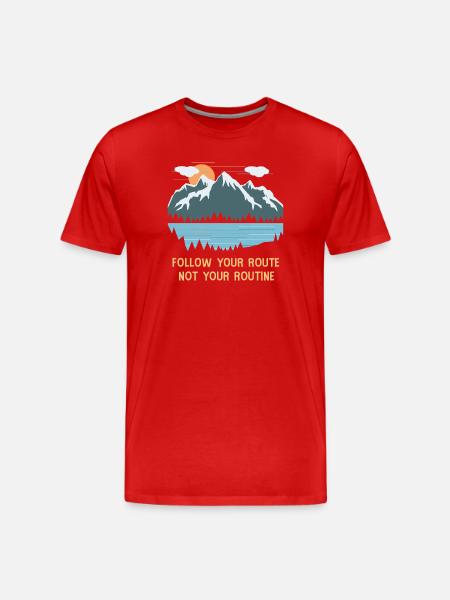 Berge - Männer Premium Bio T-Shirt - Rot