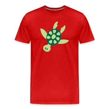 Kunterbunte Meeresschildkröte - Männer Premium Bio T-Shirt - Rot - Vorne - Damien (186cm)