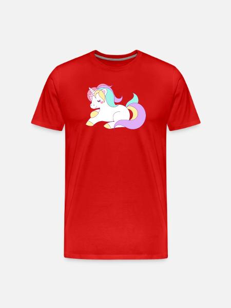 Einhorn - Männer Premium Bio T-Shirt - Rot