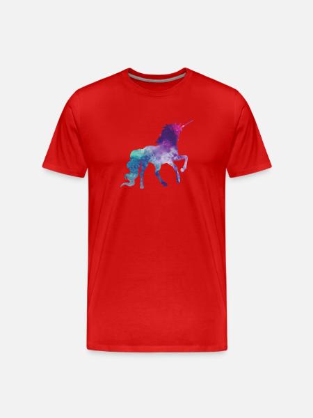 Einhorn - Männer Premium Bio T-Shirt - Rot