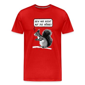 ne vont pas sur mes noix 2 - T-shirt bio Premium Homme - rouge - Devant - Damien (186cm)