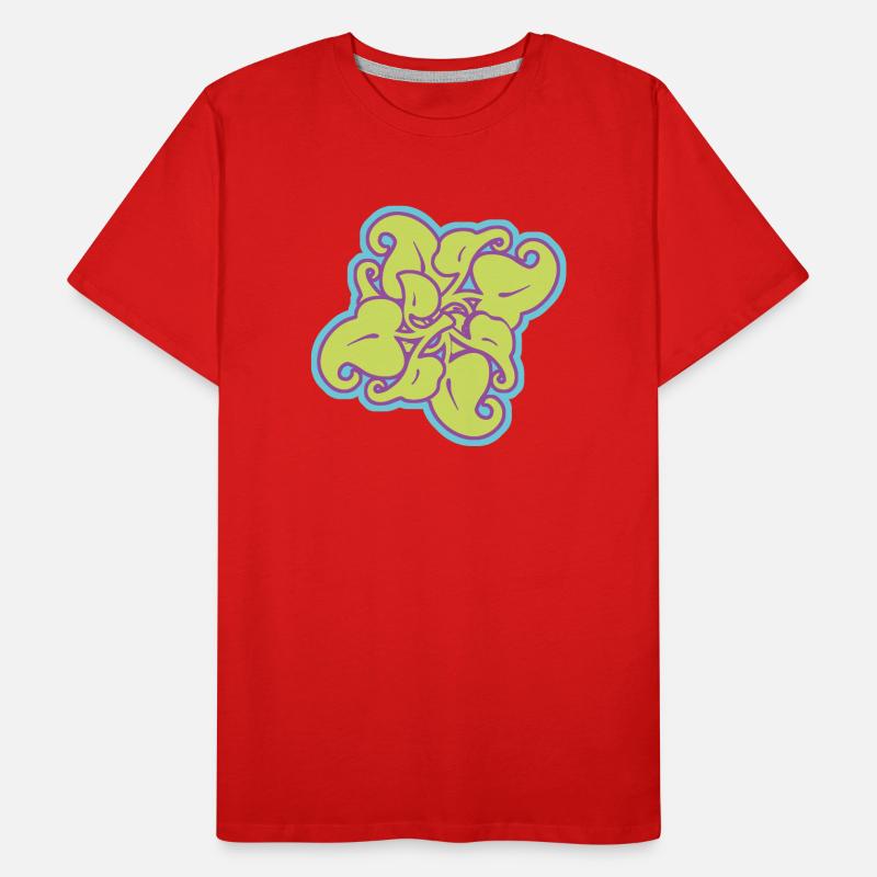 Mandala Artisches Muster in Limette Männer Premium Bio T-Shirt